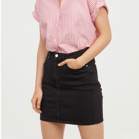 H&M Black Denim Mini-Skirt